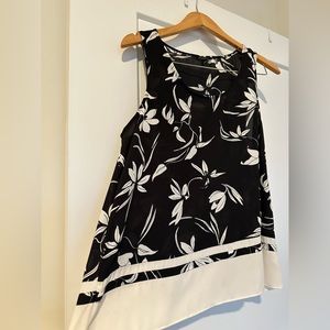 Banana Republic Black White Floral Tank Size M